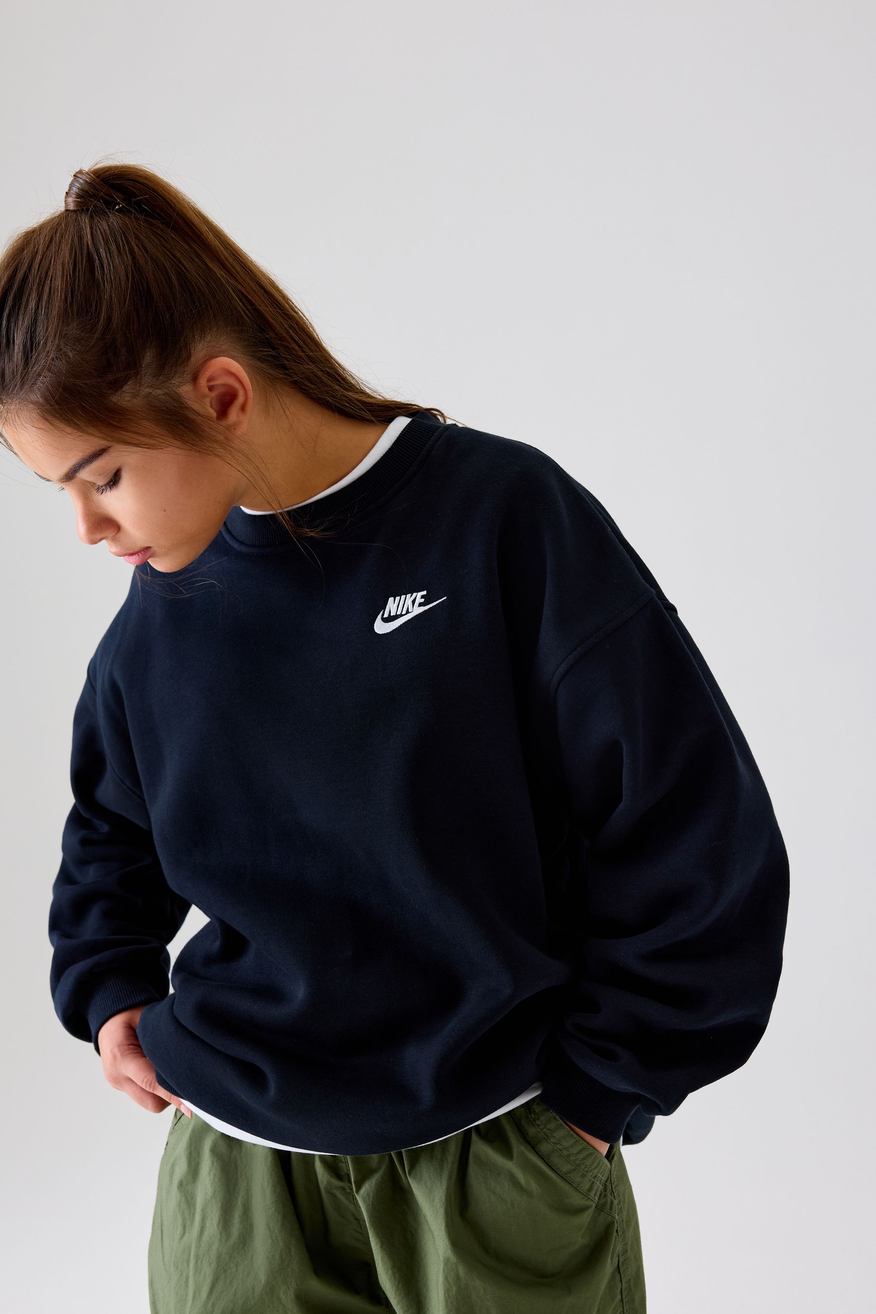Buy Nike Black Oversized Club Fleece Sweatshirt from the Next UK