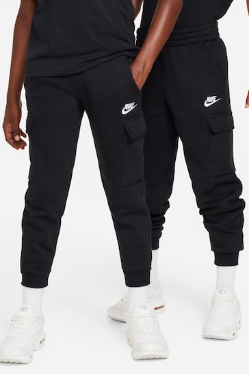 Nike Black Club Fleece Cargo Joggers