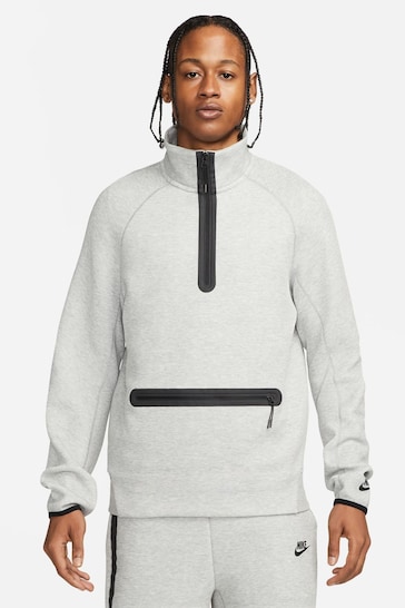 Nike Grey Tech Fleece Half Zip Sweatshirt