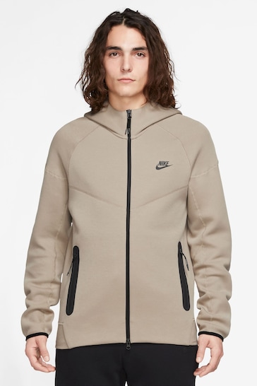 Nike Brown Tech Fleece Full Zip Hoodie