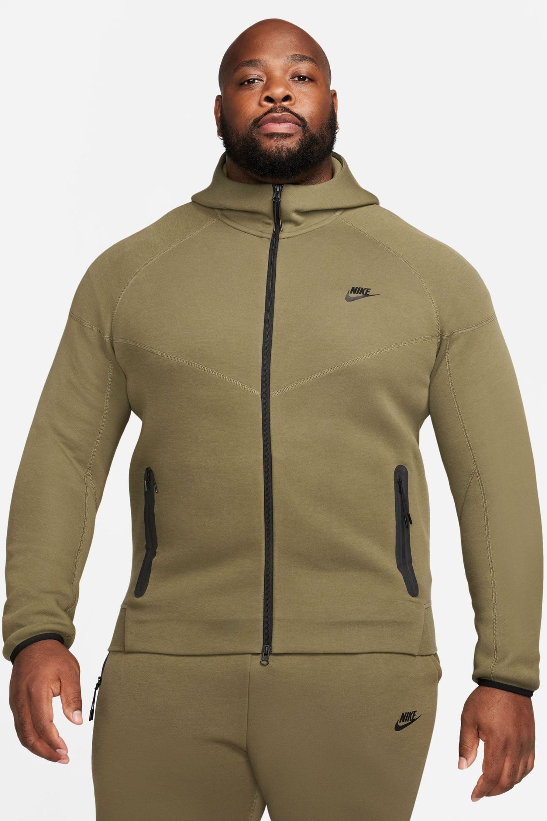 Olive green nike fleece hoodie sale
