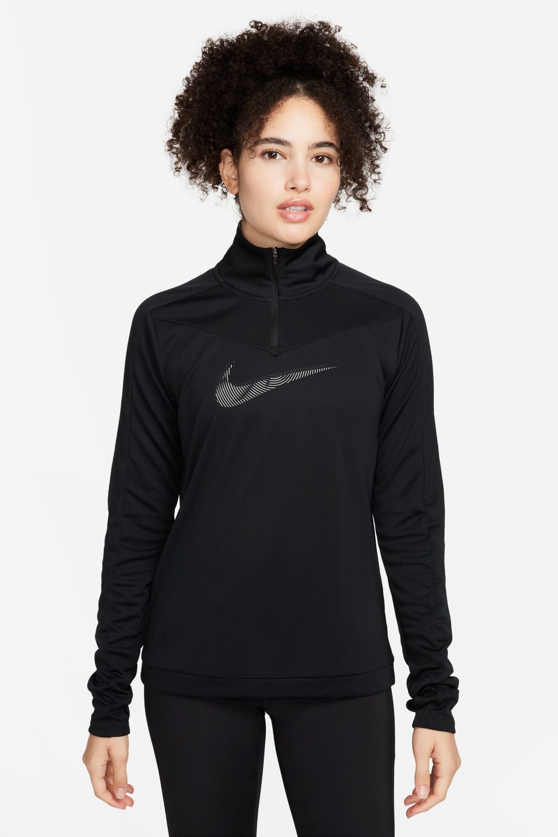 Buy Nike Black Dri FIT Swoosh Half Zip Running Top from the Next