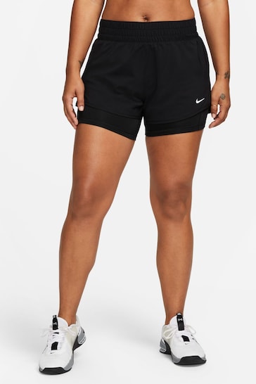 Nike Black Dri-FIT One Mid-Rise 3" 2-in-1 Shorts