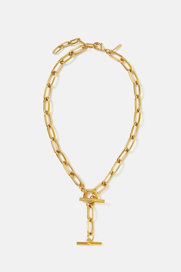 Jigsaw Gold Toned Textured Heritage Necklace