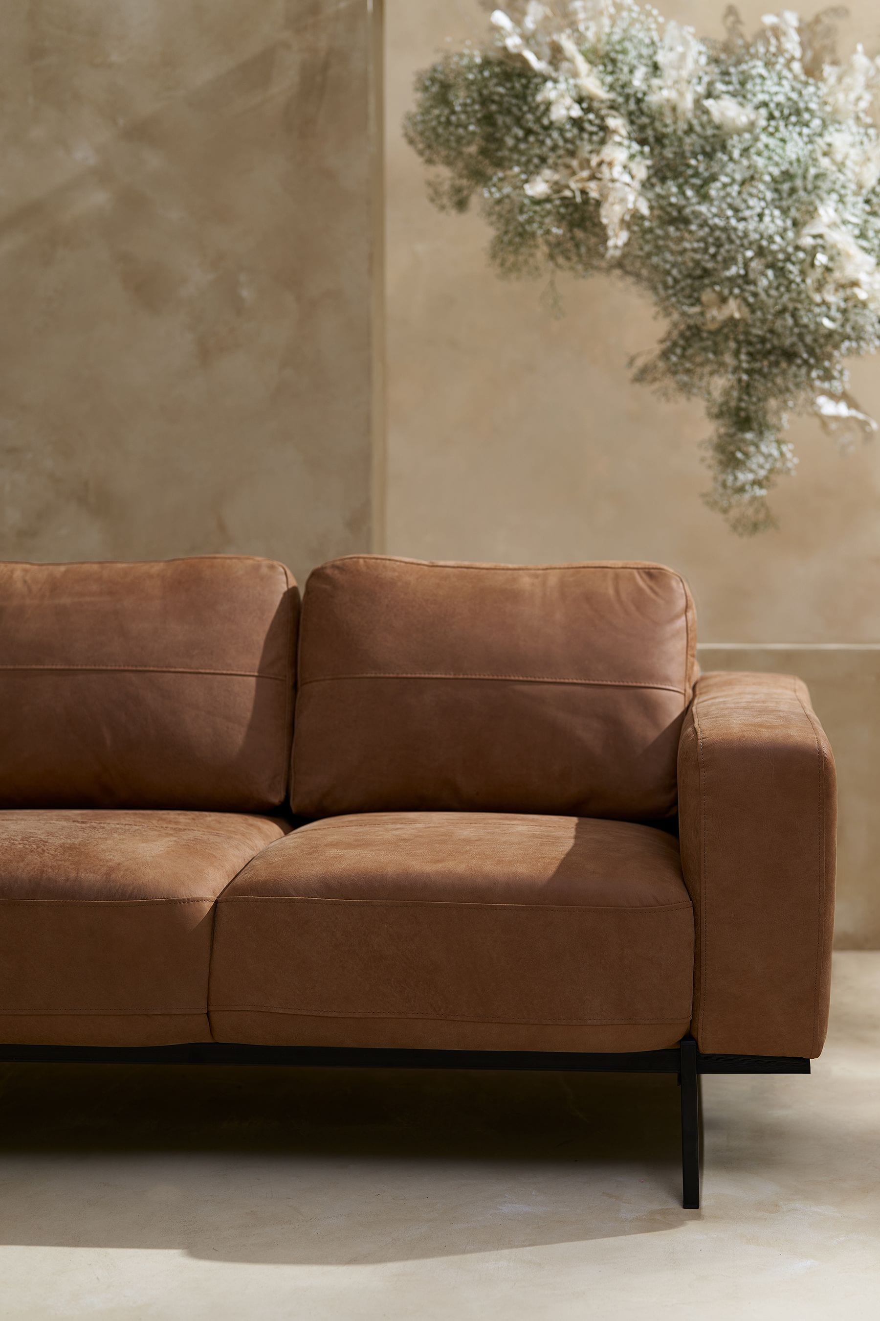 MADE.COM Tan Brown Jarrod 3 Seater Sofa