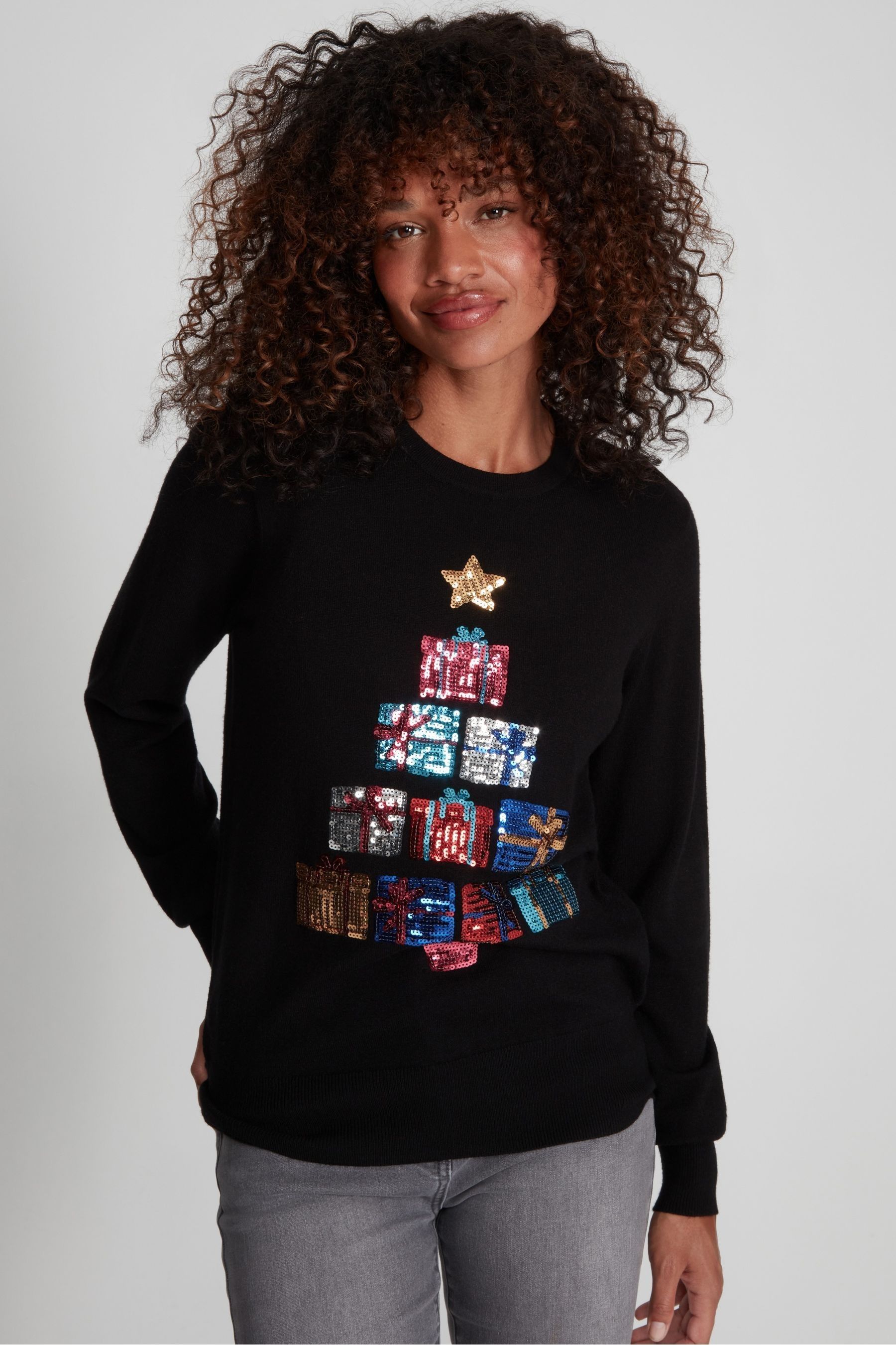 black sequin christmas jumper