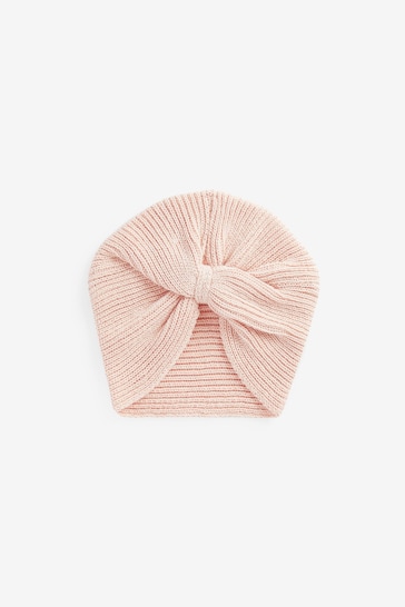 Pink Baby Knitted Turban Hat (0mths-3yrs)