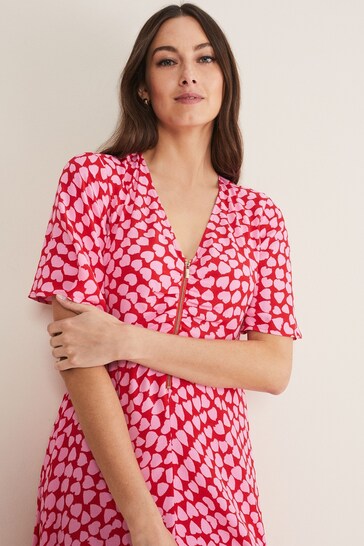 Buy Phase Eight Pink Darcie Heart Print Midi Dress from the Next UK online  shop