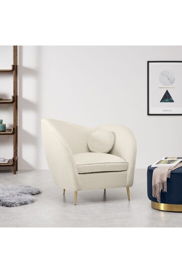 MADE.COM Soft Boucle Paper White Kooper Accent Armchair