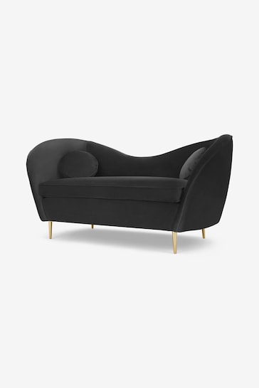 MADE.COM Modern Velvet Charcoal Grey Kooper 2 Seater Sofa