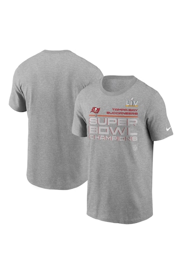 Nike Grey NFL Fanatics Tampa Bay Buccaneers Super Bowl Champions Locker Room T-Shirt