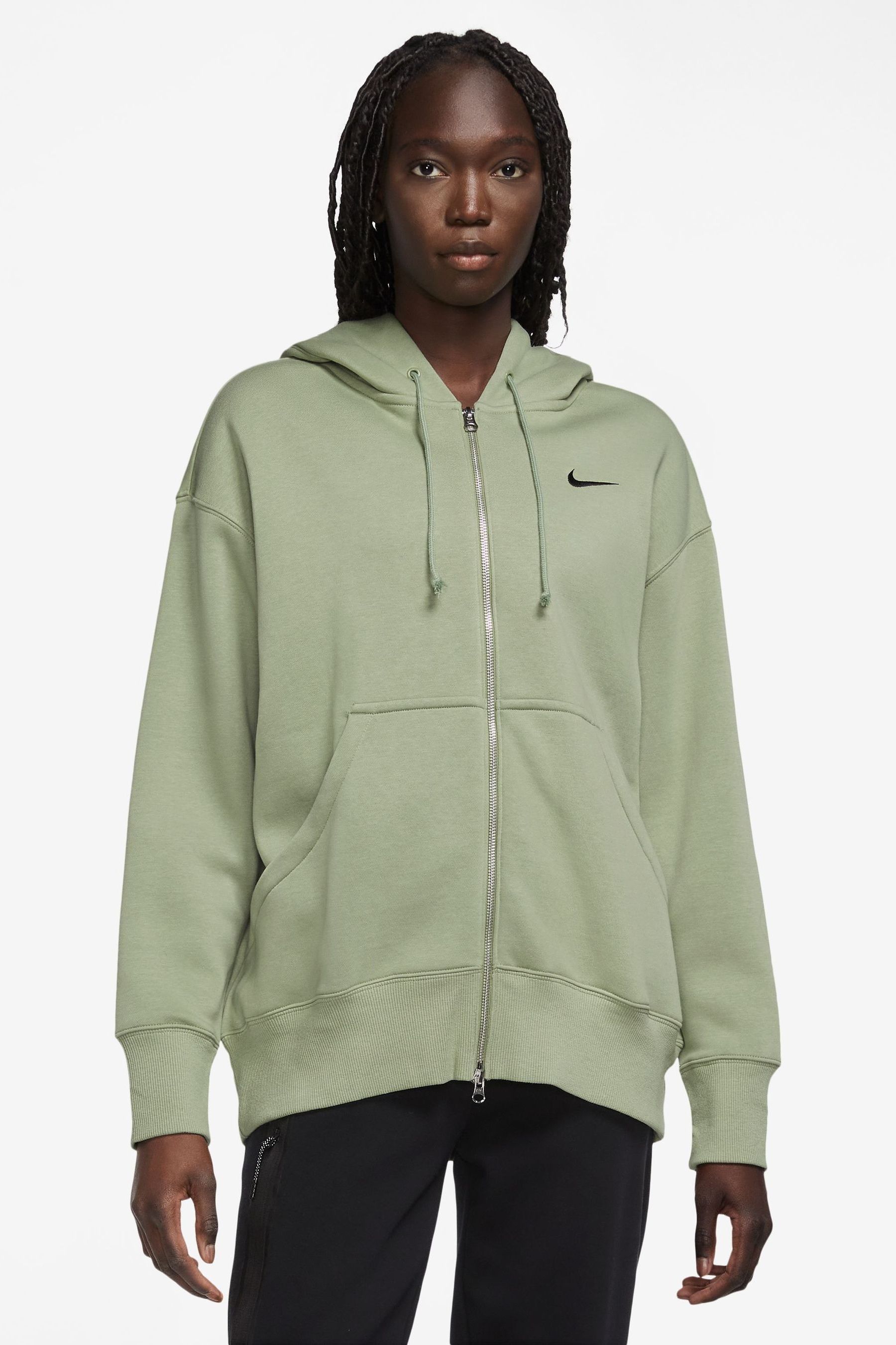 Buy Nike Khaki Green Mini Swoosh Full Zip Hoodie from the Next UK