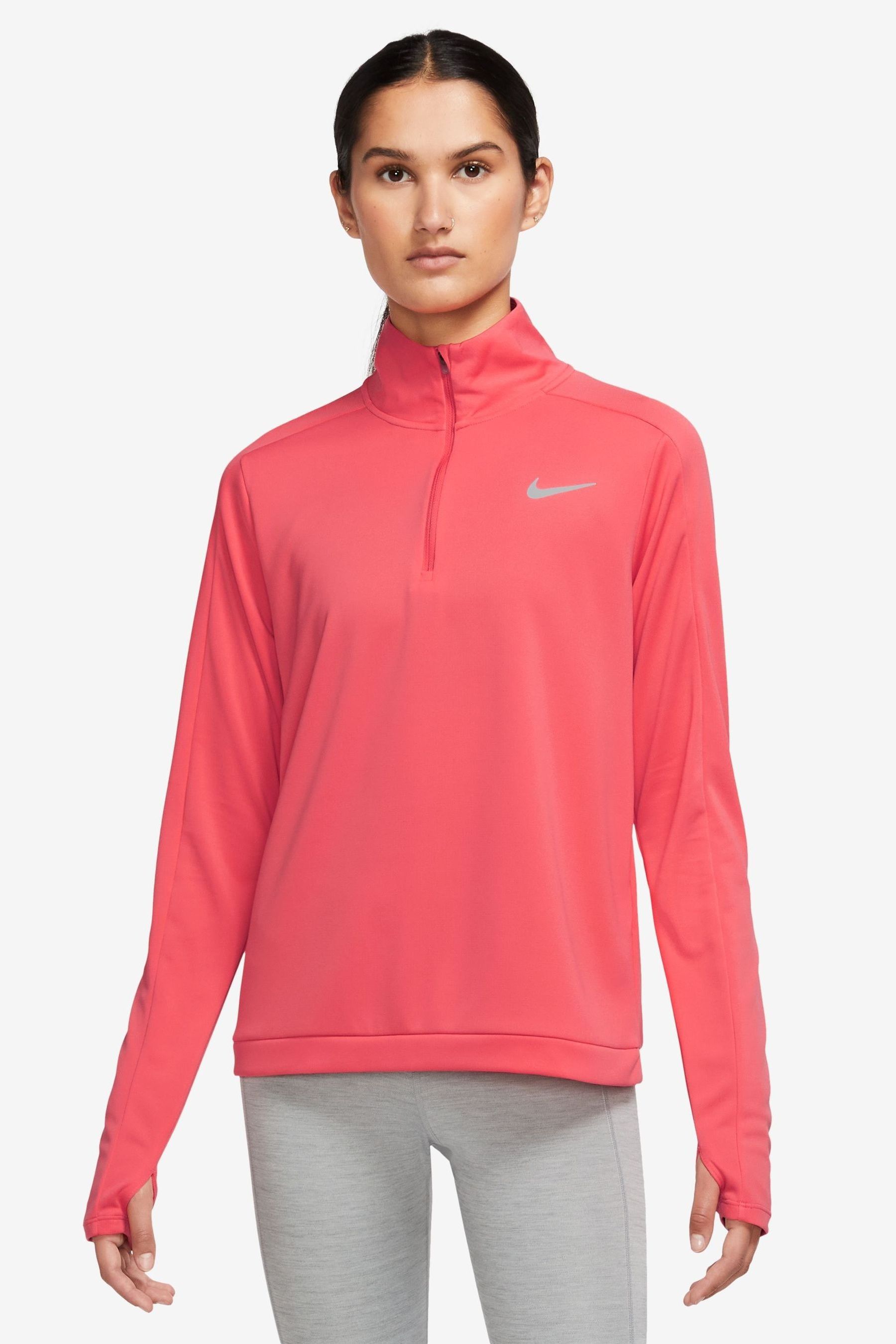 Buy Nike Coral Pink Dri FIT Pacer 1 4Zip Running Top from the Next