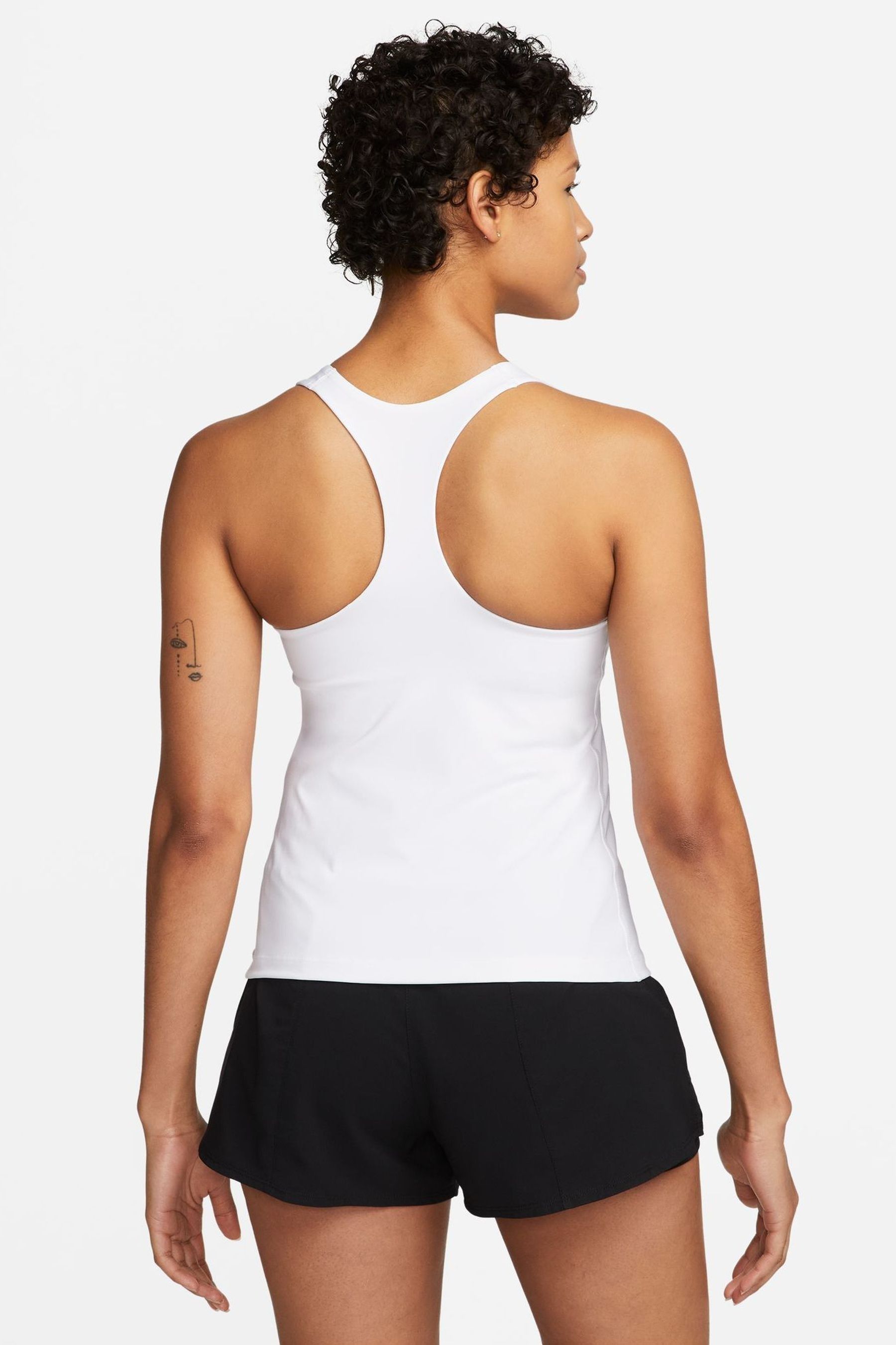 Nike White Medium Swoosh Support Padded Vest With Built In Sports Bra