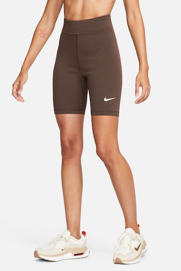Nike Brown Classic High Waisted 8" Cycling Shorts