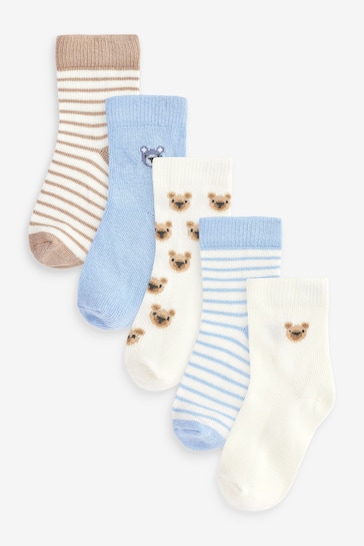 Blue Bear Baby Socks 5 Pack (0mths-2yrs)