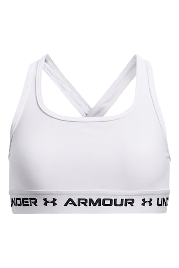 Under Armour Crossback Mid Solid Sports White Bra