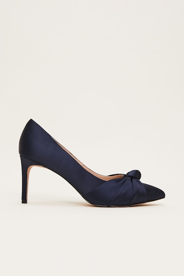 Phase Eight Blue Satin Knot Front Court Shoes