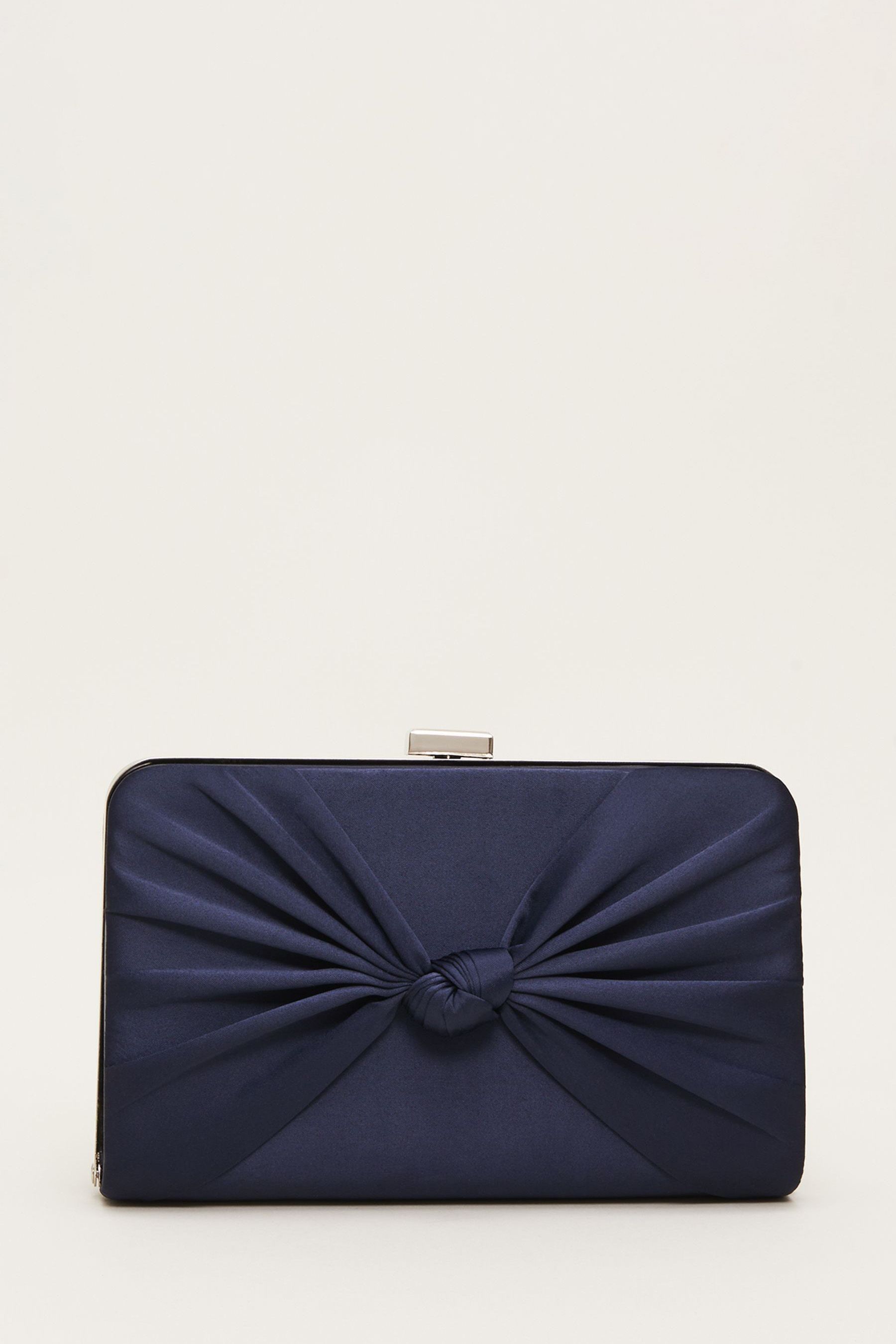 Navy box clutch bag on sale