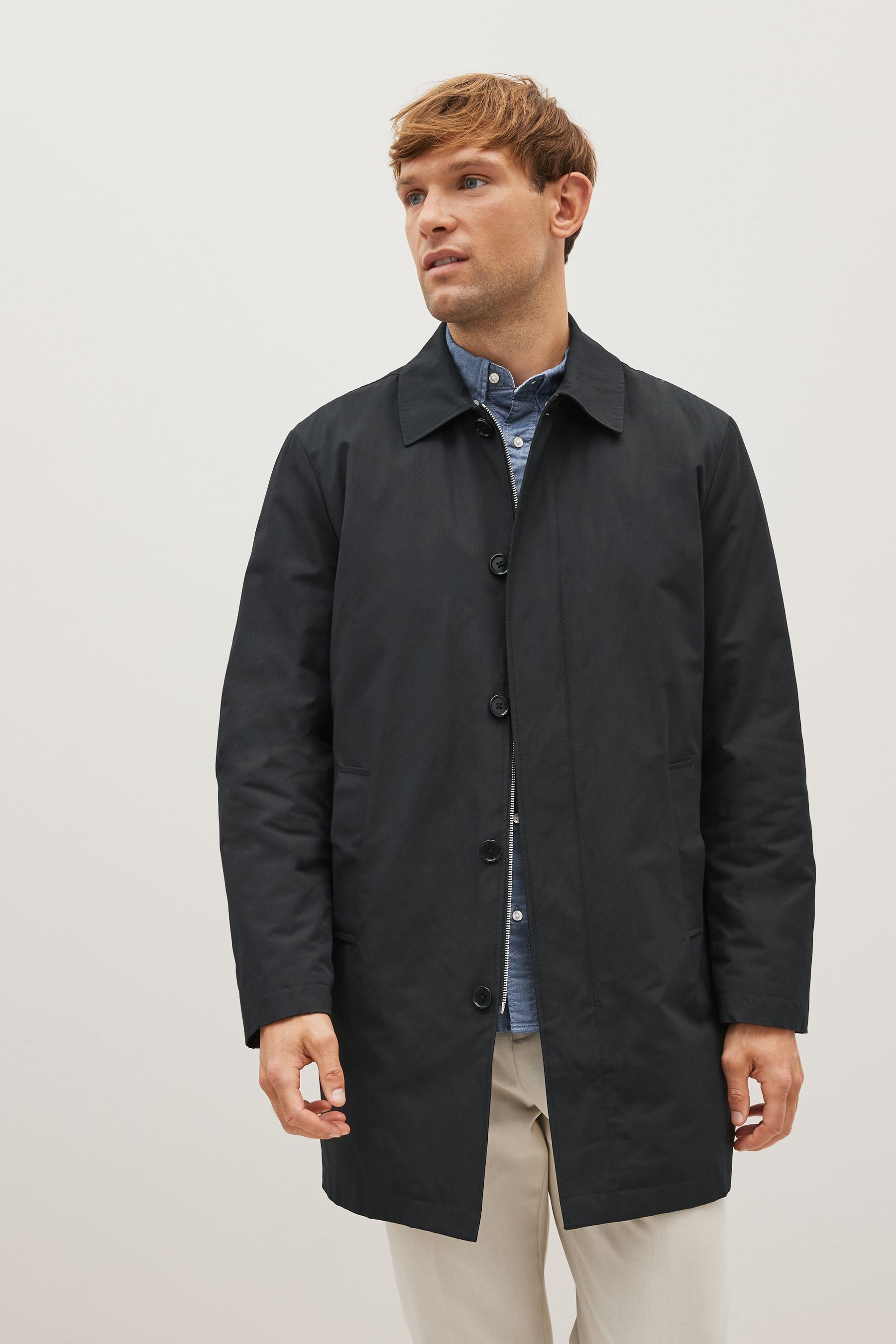 Mens shower resistant top mac