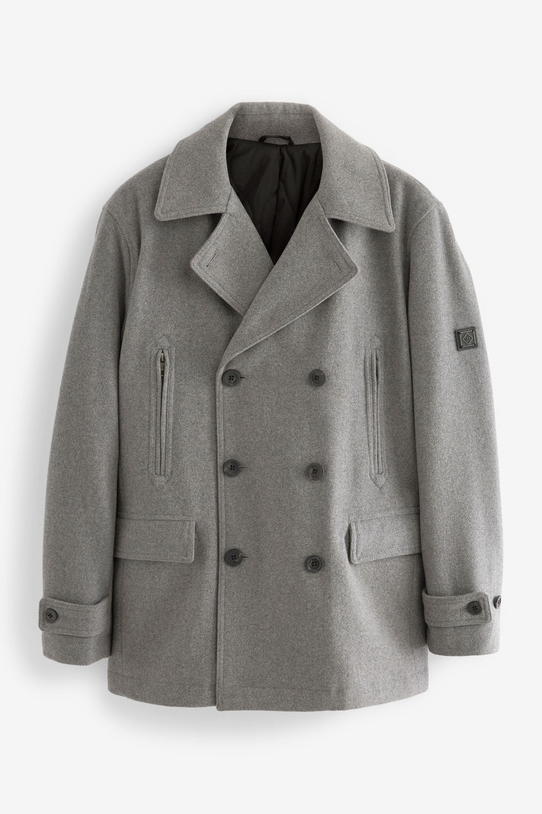 Grey peacoat shop