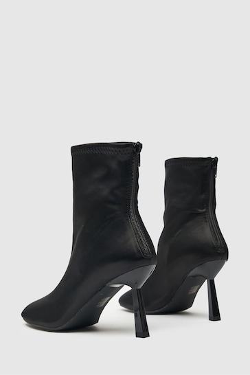 Schuh Beatrix Black Satin Sock Boots