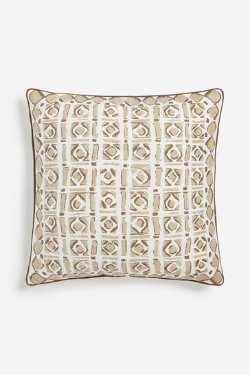 Nina Campbell Natural Batik Check Cushion