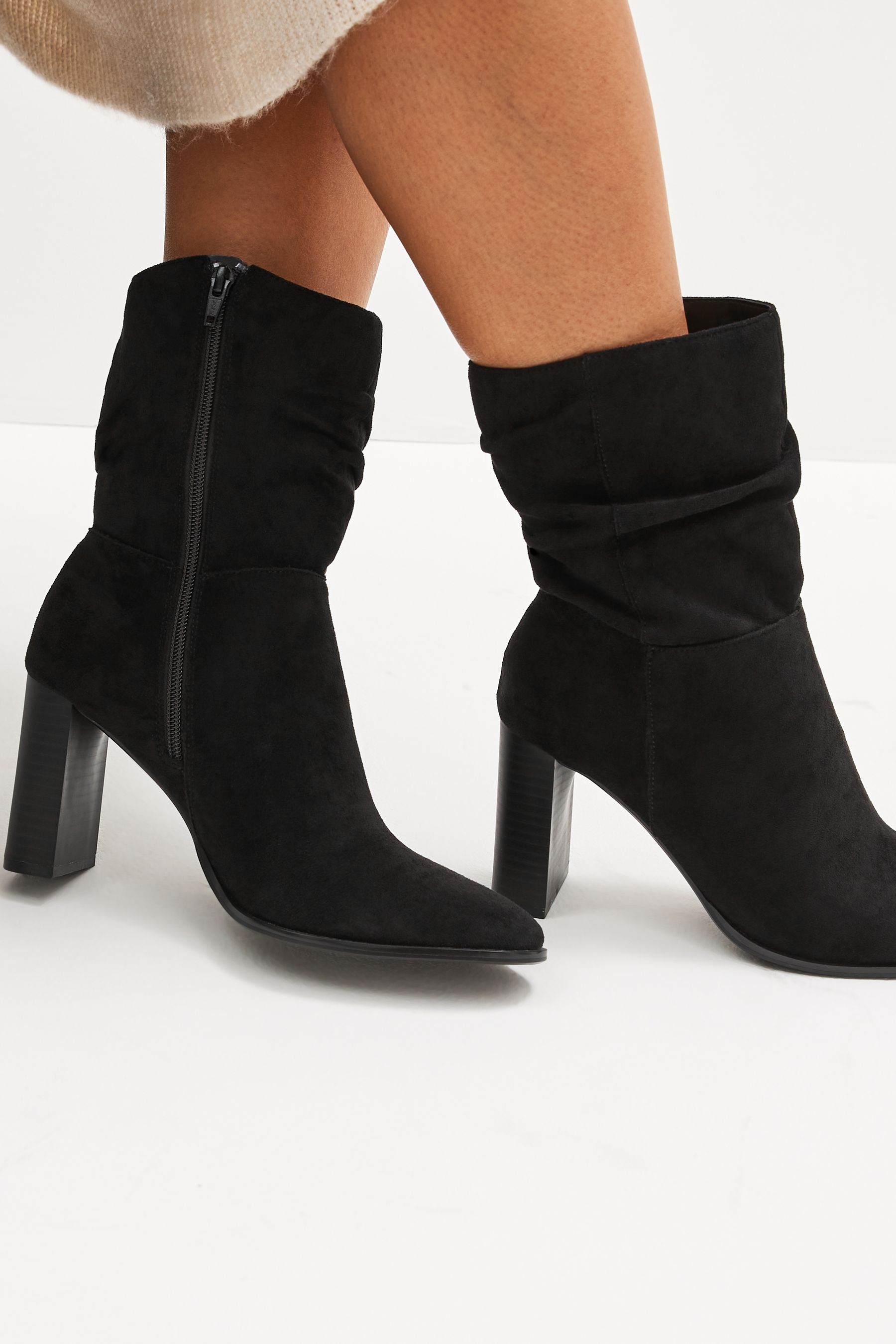 Next black slouch shop boots