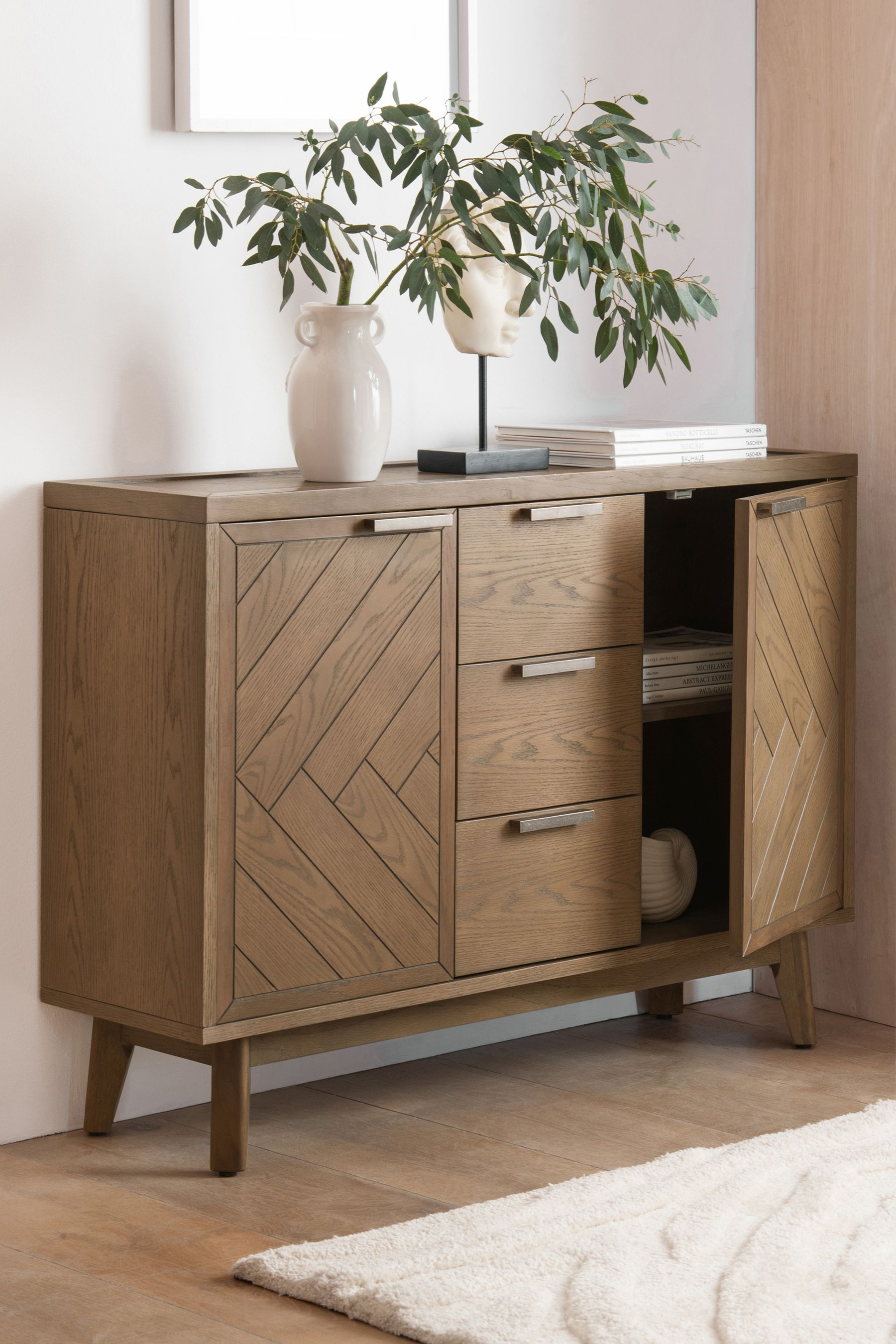Buy Natural Tetbury Solid Oak Space Saving Large Sideboard from
