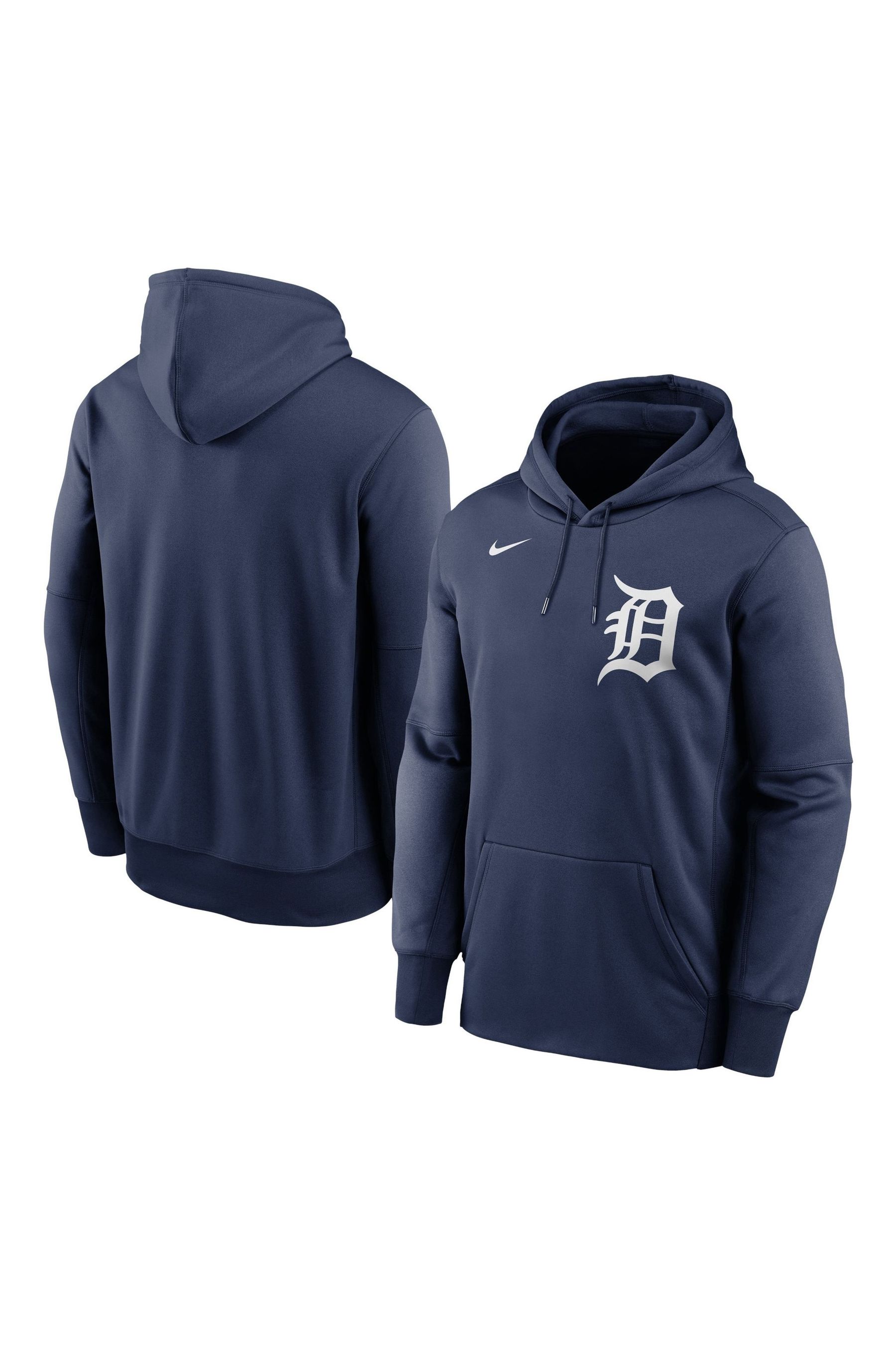 Nike Blue Fanatics Detroit Tigers Nike Wordmark Therma Performance Pullover Hoodie