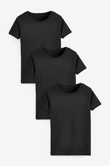 Black Short Sleeve Vest 3 Pack (1.5-16yrs)