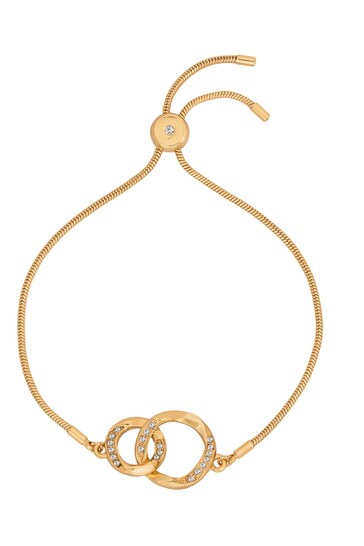 Caramel Jewellery London Gold Tone Sparkly Hoop Entwined Friendship Bracelet