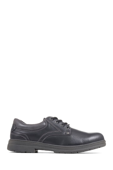 Pavers Black Wide Fit Lace-Up Shoes