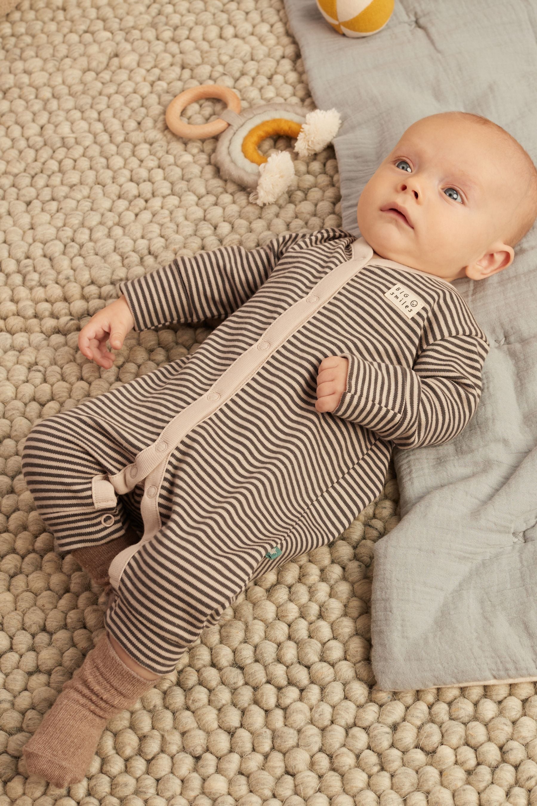 Charcoal Grey Little Brother Sleepsuit 1 Pack 0mths 3yrs