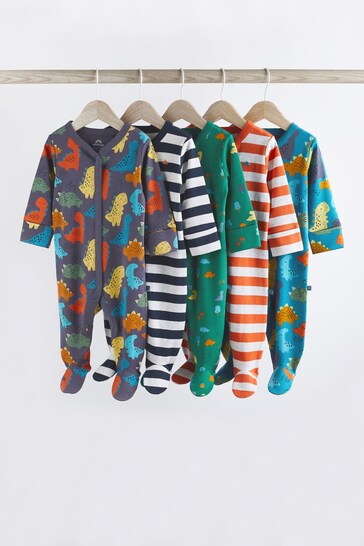 Bright Baby Cotton Sleepsuits 5 Pack (0mths-2yrs)