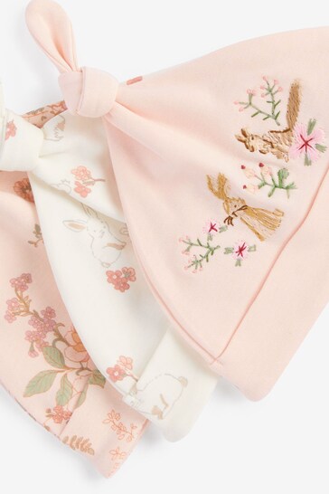 Pink Bunny Baby Tie Top Hat Sweatshirts 3 Packs (0-18mths)