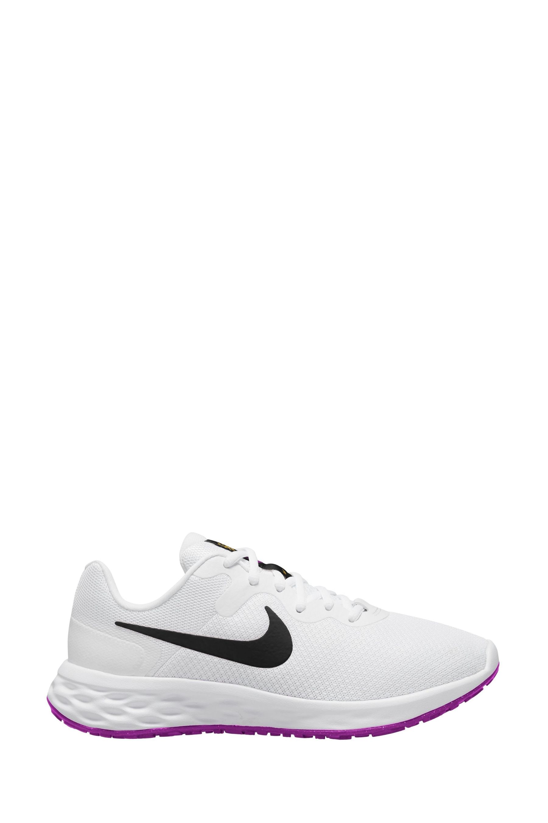 Buy Nike White Black Revolution 6 Running Trainers from the Next