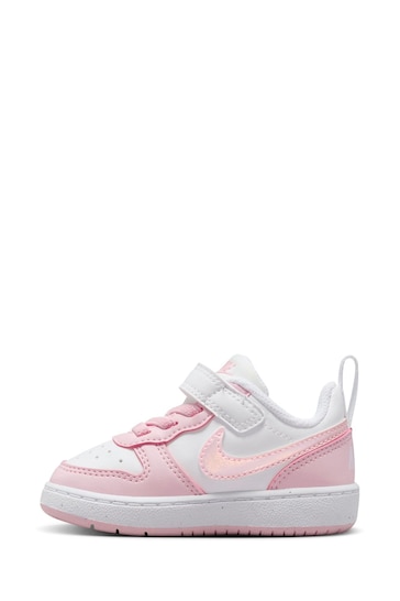 Nike White/Pink Infant Court Borough Low Recraft Trainers