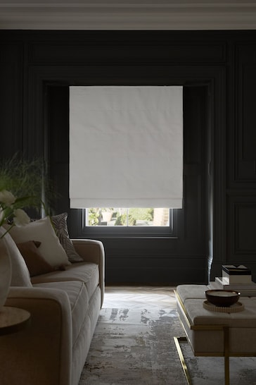 White Ready Made Heavyweight Chenille Blackout Blinds