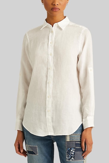 Lauren Ralph Lauren Karrie Long Sleeve Linen Shirt