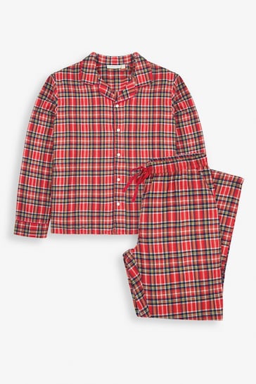 JoJo Maman Bébé Red Men's Tartan Pyjama Set