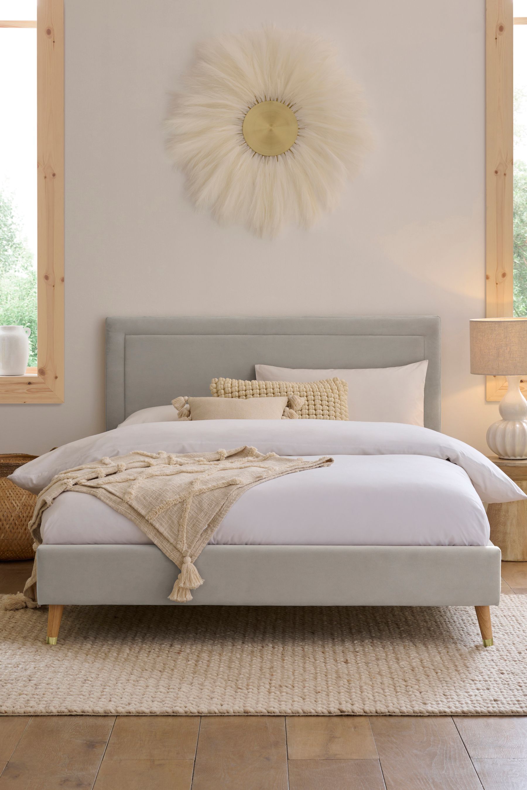 Next velvet store bed frame