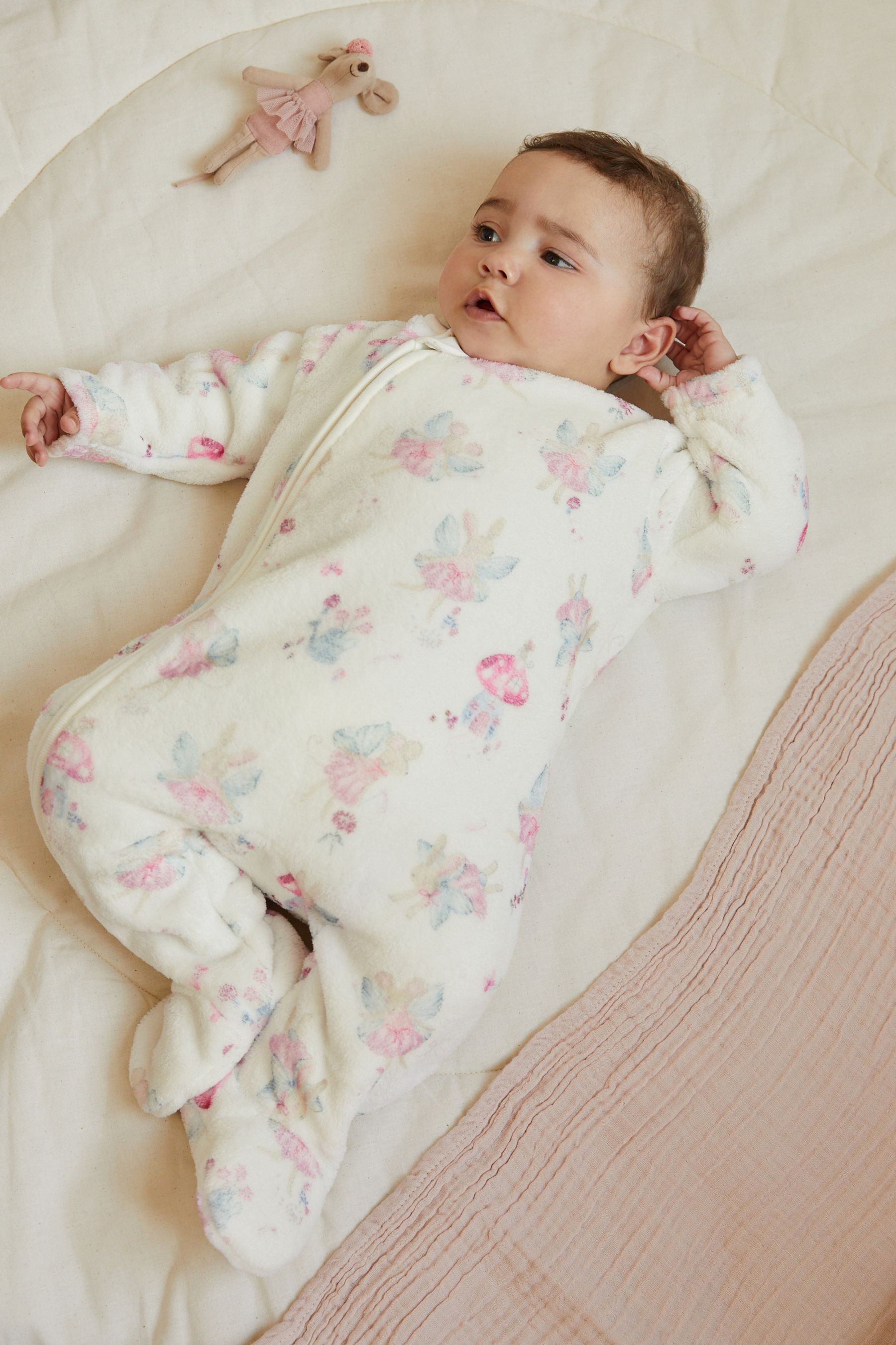 Buy White Fleece Baby Sleepsuit from the Next UK online shop