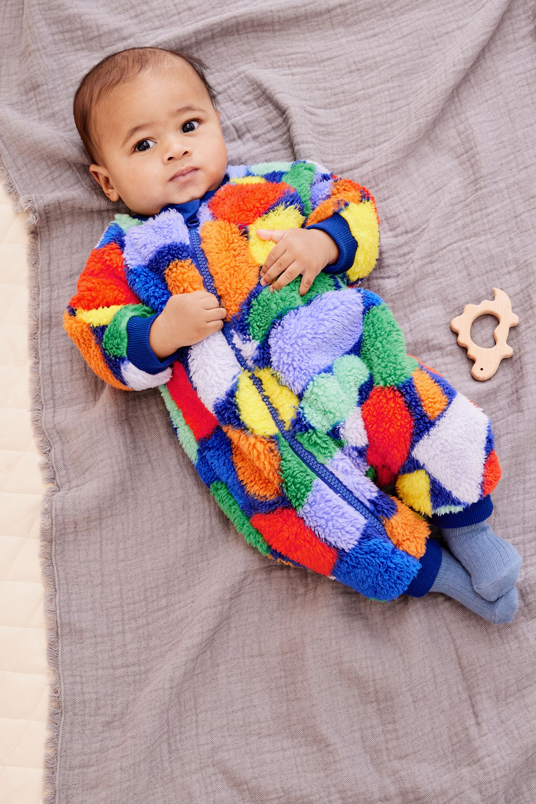 Fleece top baby sleepsuits