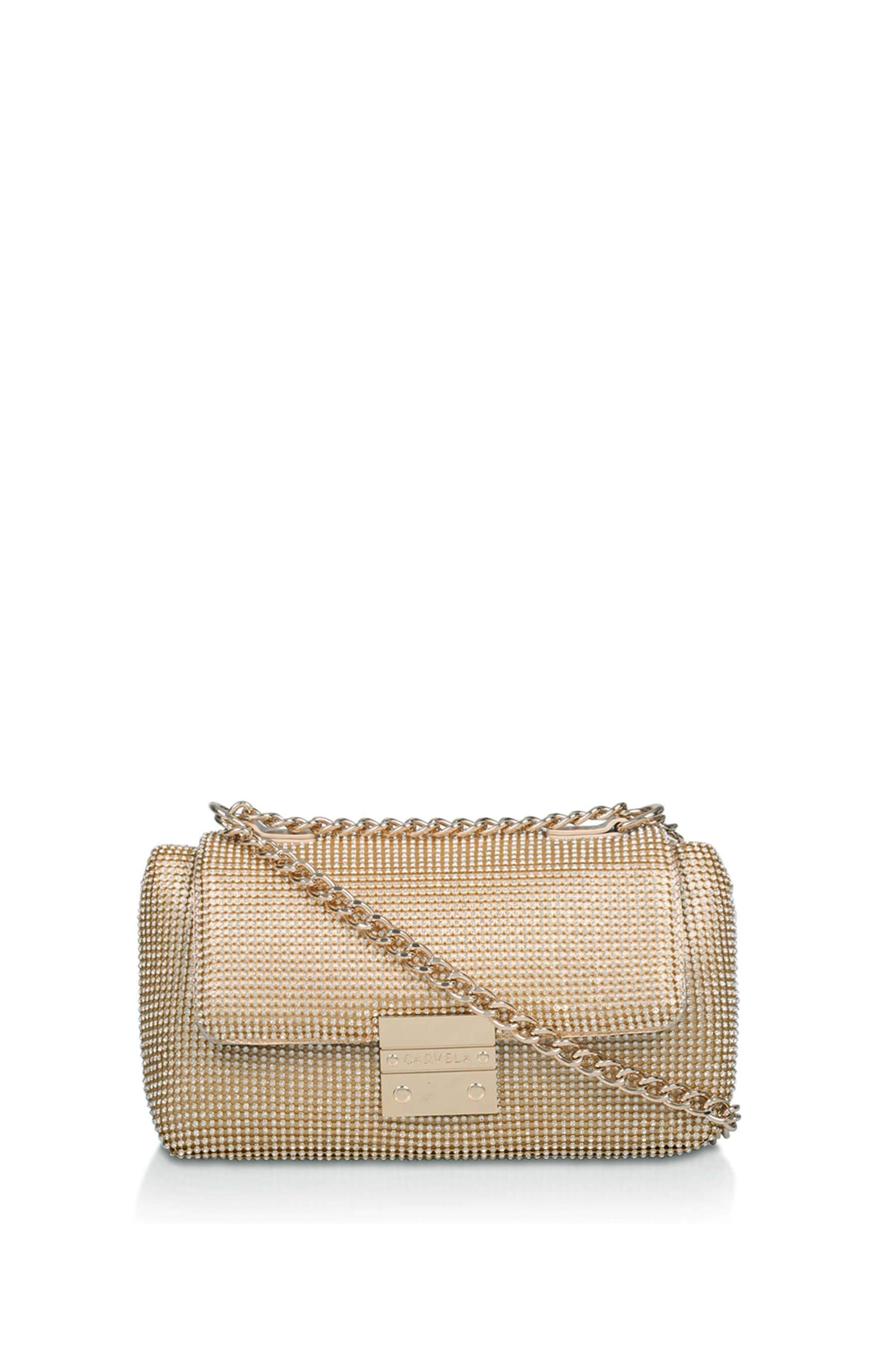 Carvela gold clutch top