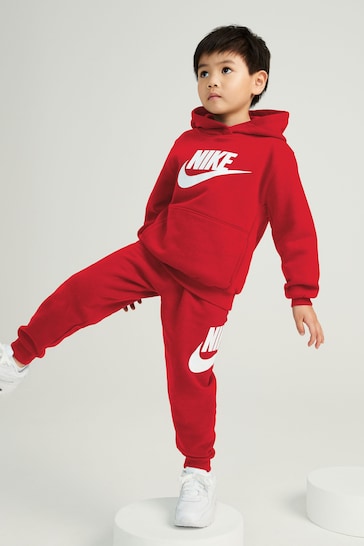 Nike Red Little Kids Club Fleece Tracksuit Set