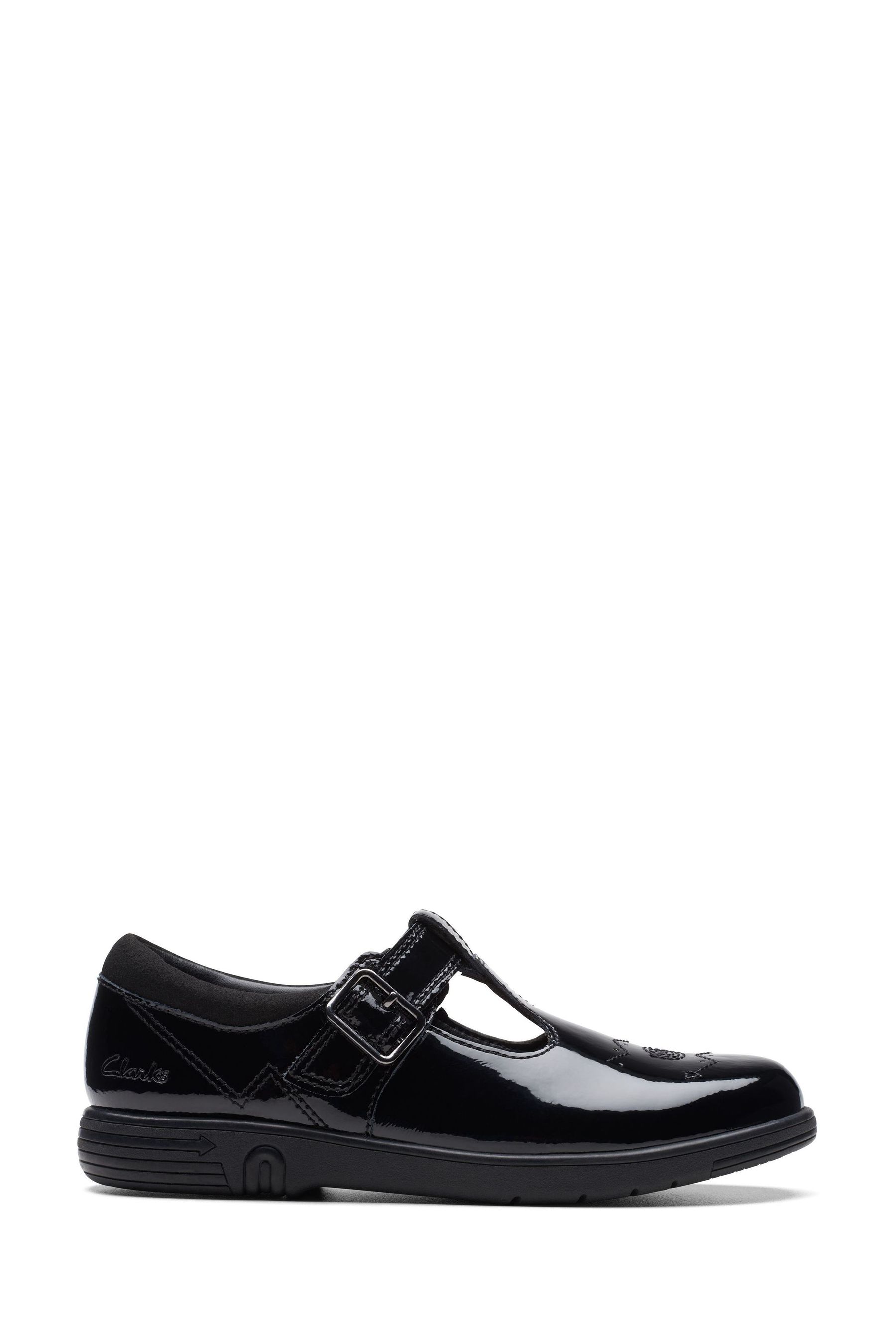 Clarks black patent shoes shop