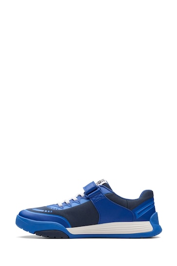 Clarks Blue Multi Fit Youth Combi Cica Star Flex Trainers