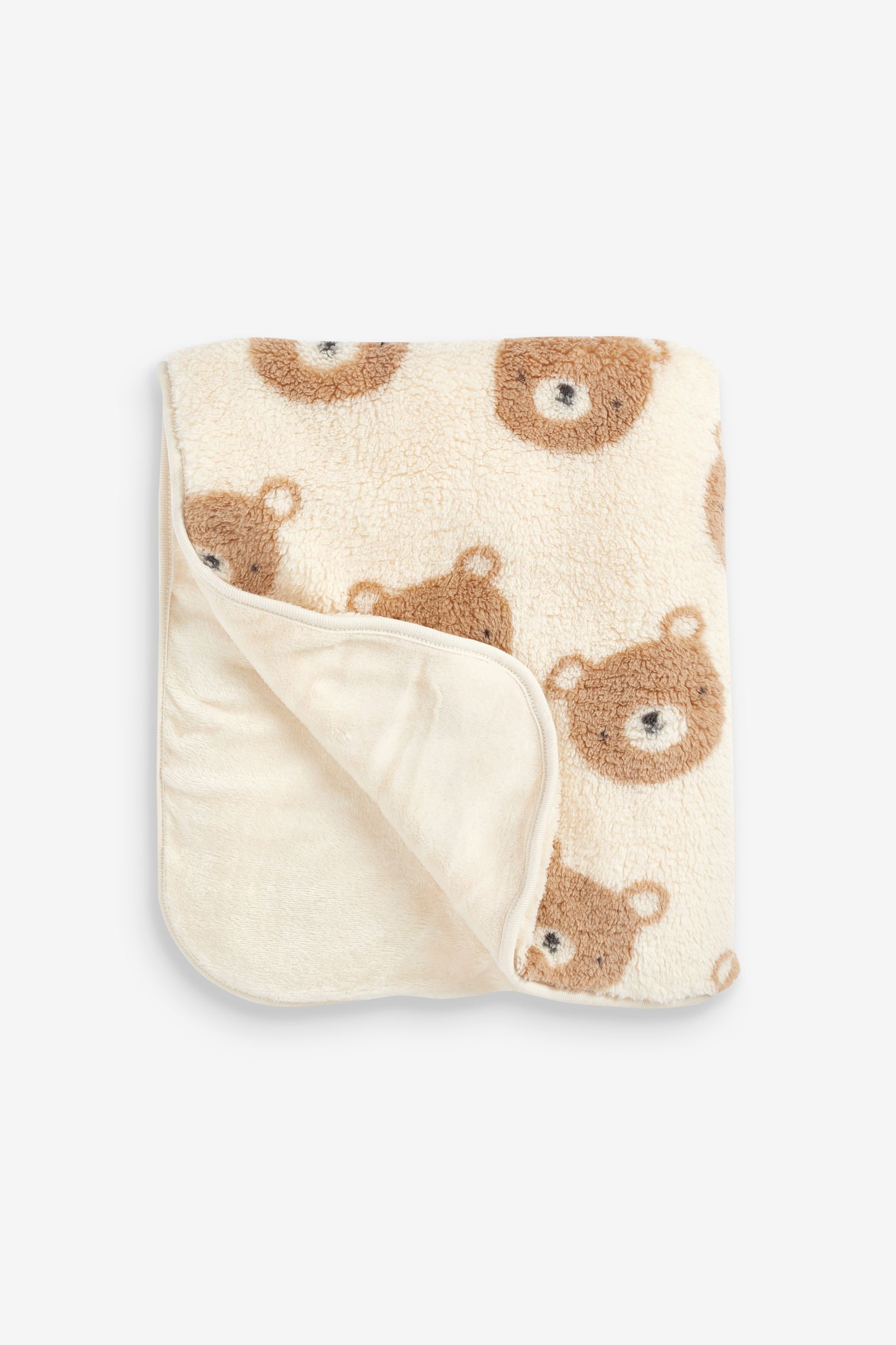 Buy Caramel Brown Bear Baby Teddy Borg Fleece Blanket from the