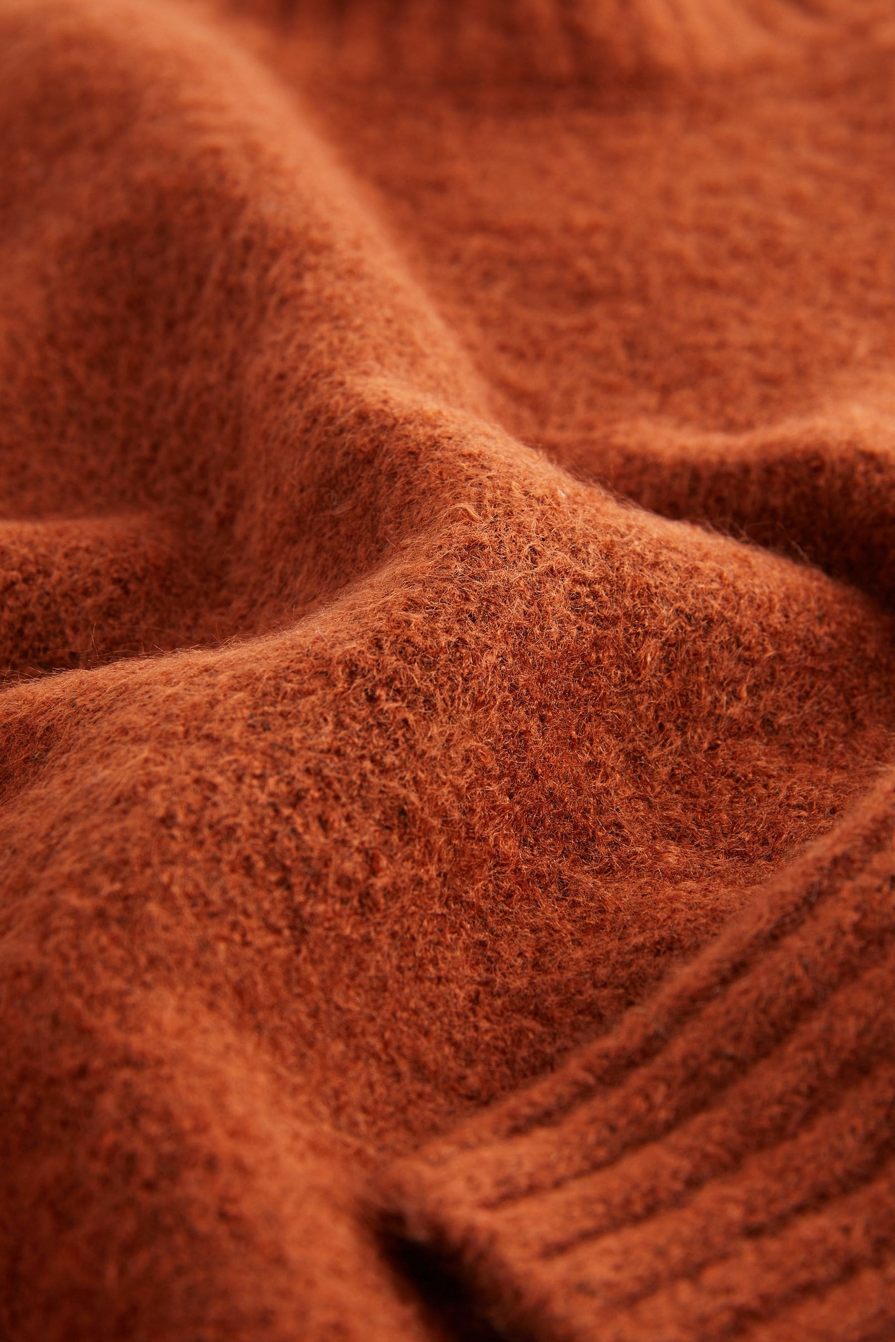 Rust Brown High Neck Jumper